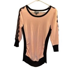 Pink and Black Lace Top